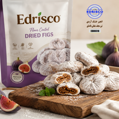 Flour-coated dried figs